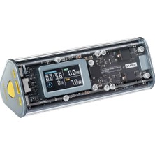 Sharge 170W - Yüksek Güçlü ve Şeffaf Tasarımlı Gan Powerbank - Gri