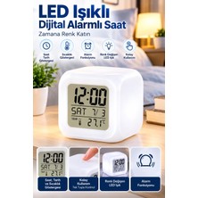 Alfa Brand LED Aydınlatmalı Küp Saat Dijital Alarm Tarih ve Sıcaklık Göstergeli