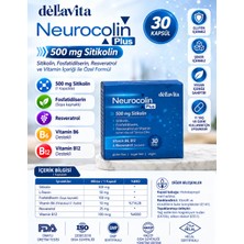 Dellavita Neurocolin Plus 500 mg Sitikolin – Fosfatidilserin, Resveratrol, B6 ve B12 Vitaminleri | 30 Kapsül