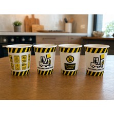 7 Oz Karton Bardak Iş Güvenliği Desenli Karışık Desenler 50'li