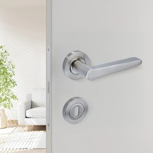 Elovias Sese Zara Modeli Yuvarlak Rozetli Oda Kapı Kolu Nikel Saten (200-223R-01-53)