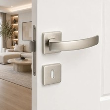 Elovias Sese Arya Modeli Kare Rozetli Oda Kapı Kolu Inox (200-202R-01-53)