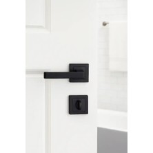 Elovias Sese Lama Modeli Kare Rozetli Wc Kapı Kolu Siyah 1 Takım (200-110R-02-02)