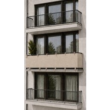 Utku Tekstil Bej 4 Tarafı Bağcıklı Balkon Demirlik Perdesi , Mahremiyet Sağlayan Dayanıklı Dış Mekan Balkon Perdesi