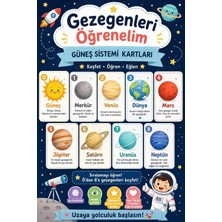 Wink Fol Eğlenceli Eğitici Gezegenler Afişi Güneş Sistemi Çocuk Odası Posteri 50X75 cm