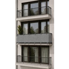 Utku Tekstil Antrasit 4 Tarafı Bağcıklı Balkon Demirlik Perdesi , Mahremiyet Sağlayan Dayanıklı Dış Mekan Balkon Perdesi