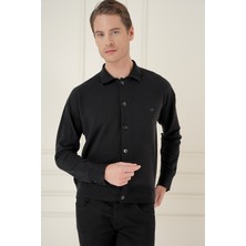 Efor TR 879 Slim Fit Siyah Klasik Triko