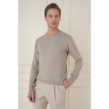 Efor Slim Fit Ribanalı Düz Taş Yünlü Bisiklet Yaka Triko Kazak Tr 900