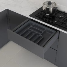 Elovias Starax 60 cm Gri Plastik Kaşıklık 8 Gözlü 54X49 cm (S-2287-GP)