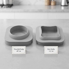 Karadağ Metal Silikon Mini Kare ve Yuvarlak Pasta Kalıbı 7 cm (2'li Set)(3'er Adet)