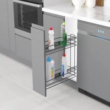 Elovias Starax 25 Cm Yandan Teleskopik Raylı Şişelik Antrasit (S-2214-A)