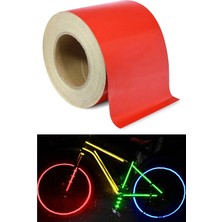 Wink Fol Reflektörlü Kırmızı Reflektif Fosforlu Şerit Bant Kırmızı Reflekte Ikaz Bandı 10 cm x 124 cm