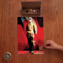 Punto Dizayn Mustafa Kemal Atatürk - Türk Bayrağı Tasarımı 240 Parça Ahşap Puzzle Ahşap Kutuda PD00137