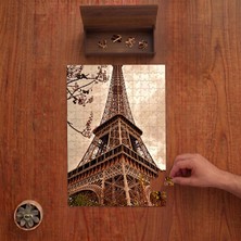 Punto Dizayn Eyfel Kulesi - Bulutlu Gökyüzü  Tasarımı 240 Parça Ahşap Puzzle Ahşap Kutuda PD00036