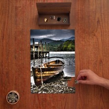 Punto Dizayn Göl - Sandal - Kıyı - Bulutlu Hava Tasarımı 240 Parça Ahşap Puzzle Ahşap Kutuda PD00460