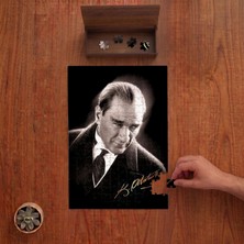Punto Dizayn Mustafa Kemal Atatürk - Atatürk Imzası Tasarımı 240 Parça Ahşap Puzzle Ahşap Kutuda PD00354