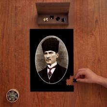 Punto Dizayn Kalpaklı Atatürk Portresi Tasarımı 240 Parça Ahşap Puzzle Ahşap Kutuda PD00661