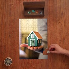 Punto Dizayn Maket Ev - Emlak Ofisi Tasarımı 240 Parça Ahşap Puzzle Ahşap Kutuda PD00827