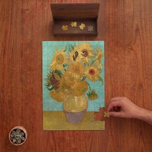 Punto Dizayn Bir Vazoda On Iki Günebakan - Vincent Van Gogh Tasarımı 240 Parça Ahşap Puzzle Ahşap Kutuda PD01191