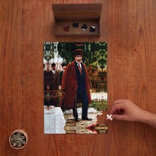 Punto Dizayn Bastonlu Mustafa Kemal Atatürk Tasarımı 240 Parça Ahşap Puzzle Ahşap Kutuda PD00680