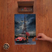 Punto Dizayn Pariste Aşk - Eyfel - Yağmur - Aşk Tasarımı 240 Parça Ahşap Puzzle Ahşap Kutuda PD00516