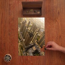 Punto Dizayn Şehir Manzarası - Gökdelenler Kuş Bakışı Tasarımı 240 Parça Ahşap Puzzle Ahşap Kutuda PD00315
