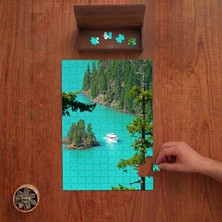 Punto Dizayn Mavi Deniz - Ağaçlar - Doğa - Manzara Tasarımı 240 Parça Ahşap Puzzle Ahşap Kutuda PD00227