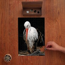 Punto Dizayn Leylek Yakın Çekim  Tasarımı 240 Parça Ahşap Puzzle Ahşap Kutuda PD00377
