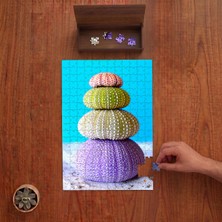 Punto Dizayn Rengarenk Deniz Kirpileri  Tasarımı 240 Parça Ahşap Puzzle Ahşap Kutuda PD01247