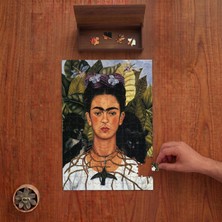Punto Dizayn Frida Kahlo  - Diken Kolye ve Sinek Kuşu Tasarımı 240 Parça Ahşap Puzzle Ahşap Kutuda PD00540