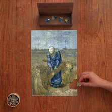 Punto Dizayn Vincent Van Gogh Çiftçi Kadın Ekinleri Bağlarken Tasarımı 240 Parça Ahşap Puzzle Ahşap Kutuda PD01185
