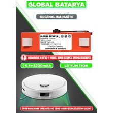 Global Batarya Roborock Q Revo Uyumlu Robot Süpürge Bataryası 14.4V 5200MAH Li-Ion Pil (Orijinal Kapasite)
