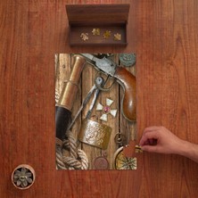 Punto Dizayn Avcılık - Dürbün - Pusula Tasarımı 240 Parça Ahşap Puzzle Ahşap Kutuda PD00283