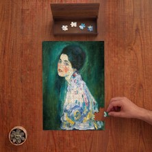 Punto Dizayn Gustav Klimt Bir Kadın Portresi  Tasarımı 240 Parça Ahşap Puzzle Ahşap Kutuda PD01121