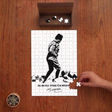 Punto Dizayn Mustafa Kemal Atatürk - Ne Mutlu Türküm Diyene Tasarımı 240 Parça Ahşap Puzzle Ahşap Kutuda PD00747