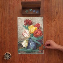 Punto Dizayn Yağlı Boya Çizim Vazo Çiçekler  Tasarımı 240 Parça Ahşap Puzzle Ahşap Kutuda PD01440