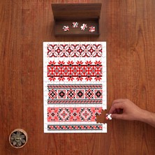 Punto Dizayn Kanaviçe Desenleri - Ukrayna Etnik Desenleri  Tasarımı 240 Parça Ahşap Puzzle Ahşap Kutuda PD01508