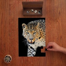 Punto Dizayn Sinirli Bakışlı Leopar  Tasarımı 240 Parça Ahşap Puzzle Ahşap Kutuda PD01475