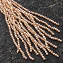 Yaşam Tohumu Inci Dizi Gümüş Yansımalı Pembe Belirgin Dokulu 4,5*3mm – Doğal Doku Royal Seri (63326)