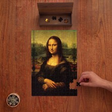 Punto Dizayn Mona Lisa  Leonardo Da Vinci  Tasarımı 240 Parça Ahşap Puzzle Ahşap Kutuda PD00709