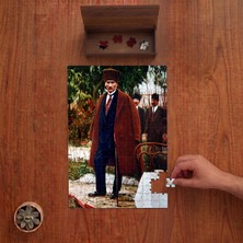 Punto Dizayn Mustafa Kemal Atatürk  Tasarımı 240 Parça Ahşap Puzzle Ahşap Kutuda PD00344