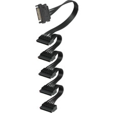 Keepro 5 Li Sata Power Uzatma Kablosu 90 Derece Sata Power Çoklayıcı 50CM