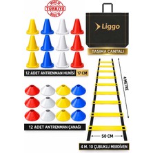 Liggo Antrenman Seti 4m Merdiven 12 Adet Huni 12 Adet Çanak İdman Spor Eğitim Seti
