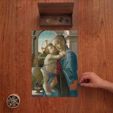 punto dizayn sandro botticelli - melekli  ve çocuk  tasarımı 240 parça ahşap puzzle ahşap kutuda pd01210