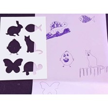 Bin1çeşit 3D Baskı Hayvan Figürleri Çizim Şablonu - Çoklu Desen Kalıbı - Beyaz