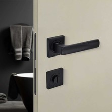 Elovias Sese Duru Modeli Rozetli Wc Kapı Kolu Siyah Renk (200-203R-02-02)