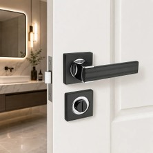 Elovias Sese Nare Modeli Rozetli Wc Kapı Kolu Siyah (200-208R-02-18/02)
