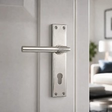Elovias Sese Aynalı Yale Ekonomik Kapı Kolu Nikel/Inox (200-73-03-21/53)