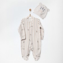 Andywawa Zzz Zebra Erkek Bebek Şapka Tulum Takım AC27282