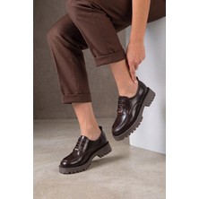 Stilbagshoes Toras Bağcık Detaylı Kadın Günlük Ayakkabı Kahve